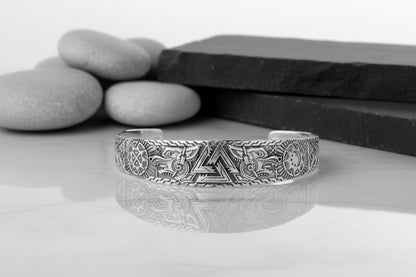 vkngjewelry Arm Ring Sterling Silver Hati and Sköll Arm Ring