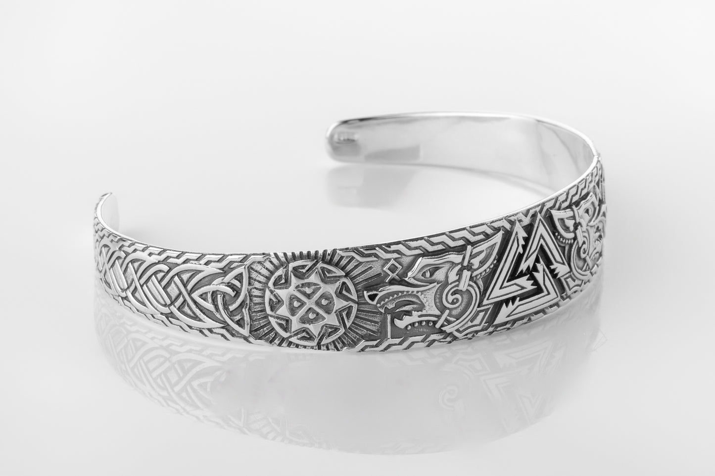 vkngjewelry Arm Ring Sterling Silver Hati and Sköll Arm Ring