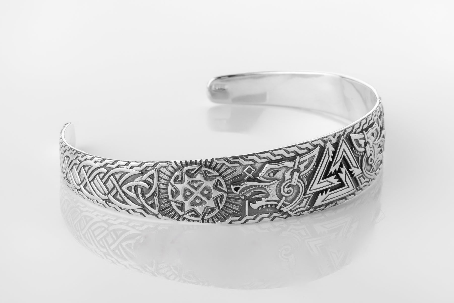 vkngjewelry Arm Ring Sterling Silver Hati and Sköll Arm Ring