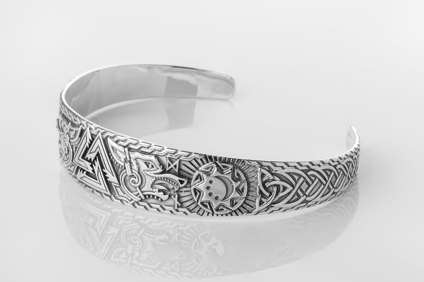 vkngjewelry Arm Ring Sterling Silver Hati and Sköll Arm Ring