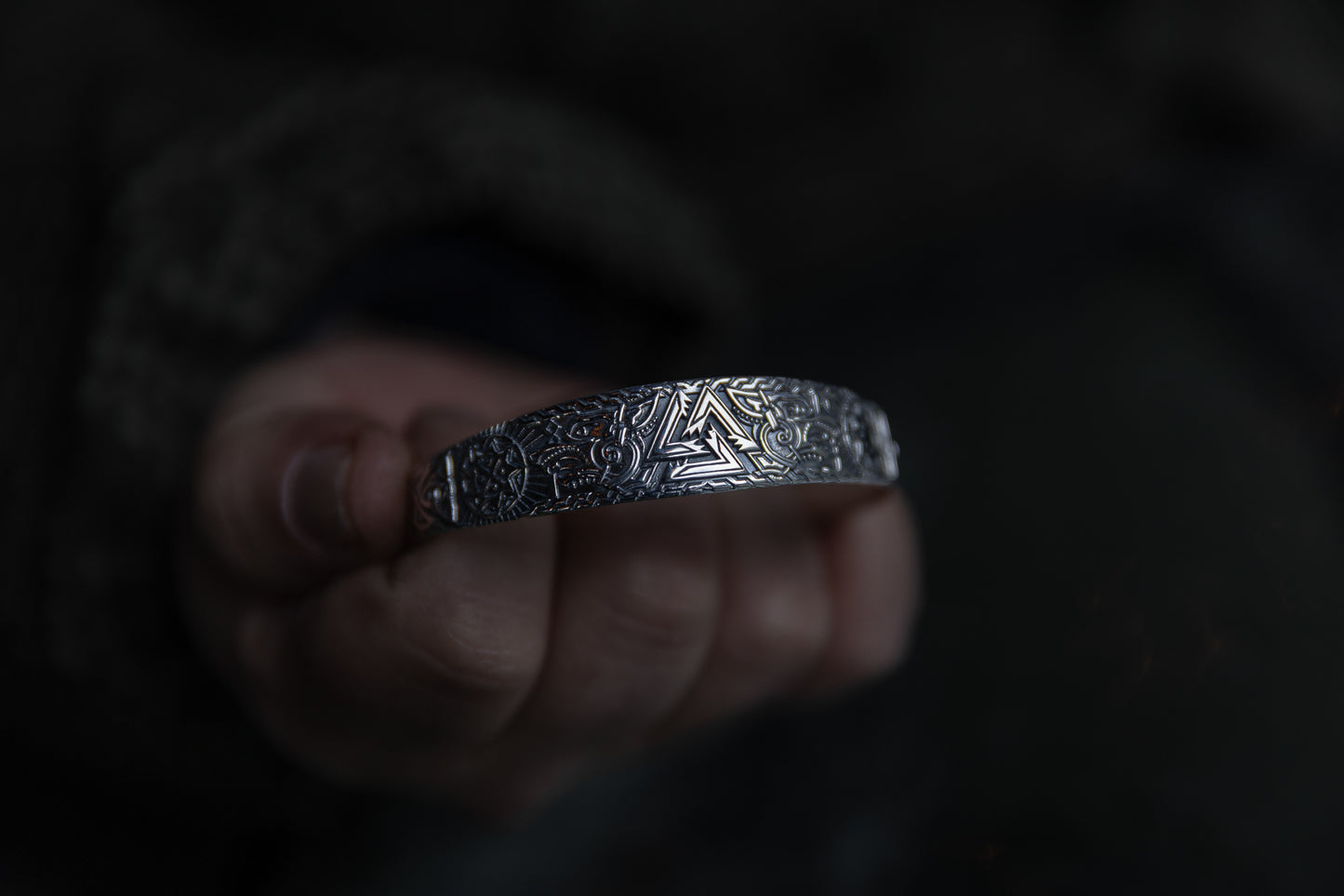 vkngjewelry Arm Ring Sterling Silver Hati and Sköll Arm Ring
