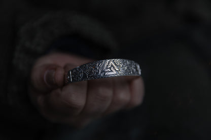 vkngjewelry Arm Ring Sterling Silver Hati and Sköll Arm Ring