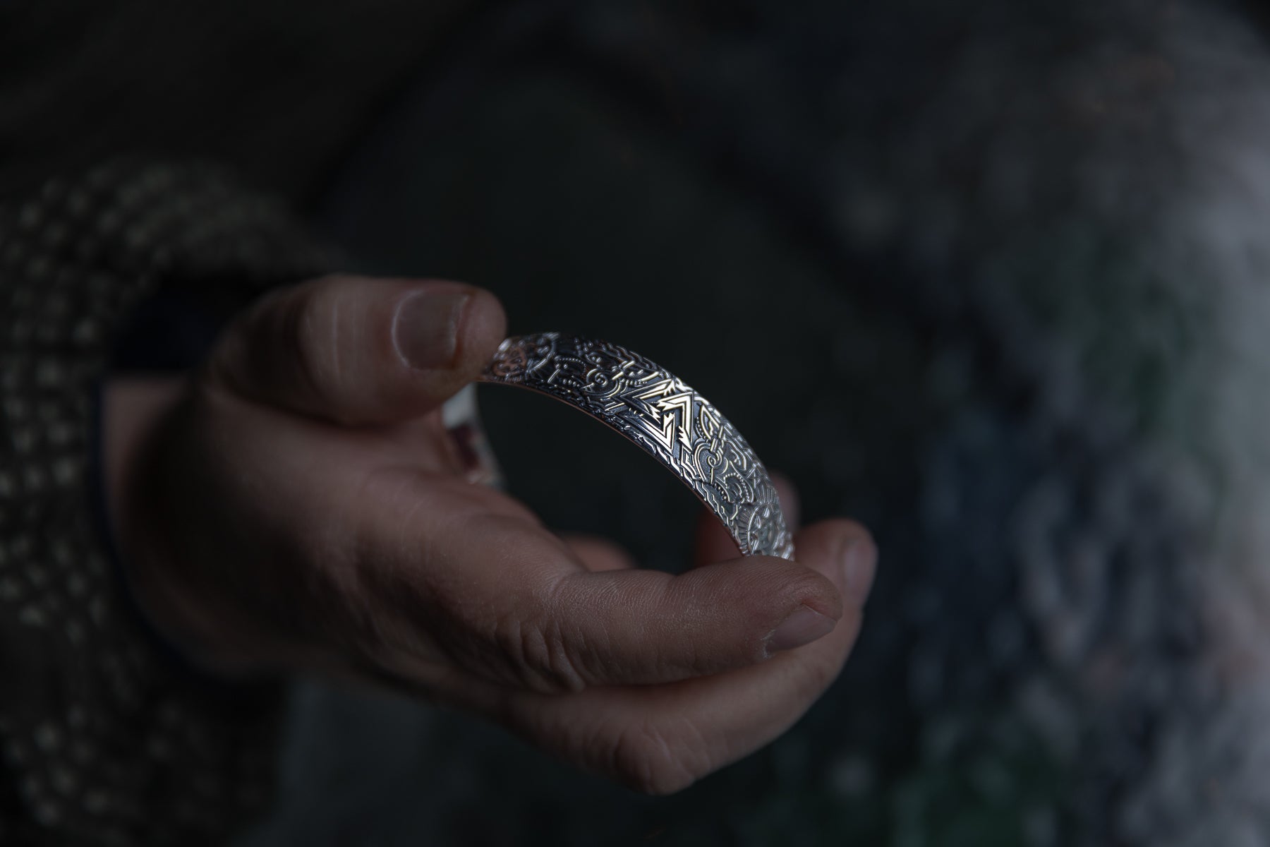 vkngjewelry Arm Ring Sterling Silver Hati and Sköll Arm Ring