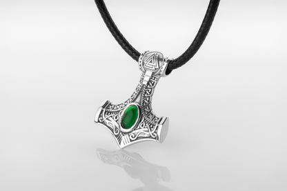 vkngjewelry Pendant Sterling Silver Heart of Mjölnir Pendant, Handcrafted Norse Thor's Hammer Necklace