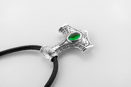 vkngjewelry Pendant Sterling Silver Heart of Mjölnir Pendant, Handcrafted Norse Thor's Hammer Necklace
