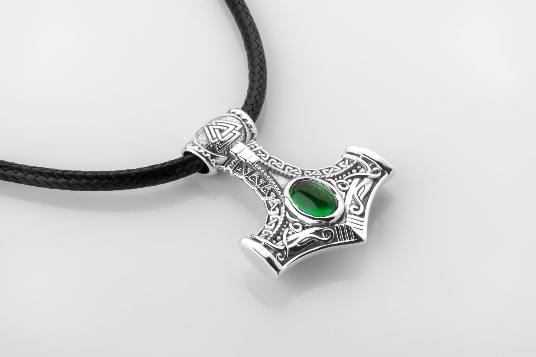 vkngjewelry Pendant Sterling Silver Heart of Mjölnir Pendant, Handcrafted Norse Thor's Hammer Necklace