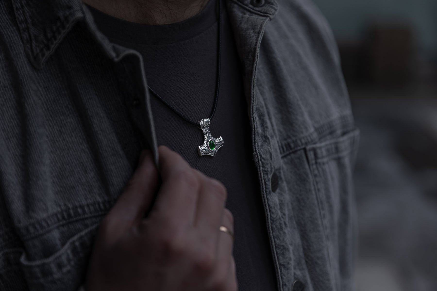 vkngjewelry Pendant Sterling Silver Heart of Mjölnir Pendant, Handcrafted Norse Thor's Hammer Necklace