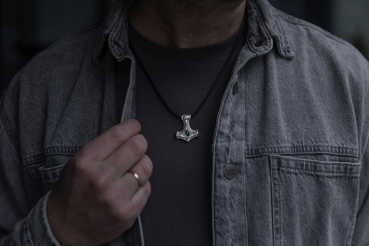 vkngjewelry Pendant Sterling Silver Heart of Mjölnir Pendant, Handcrafted Norse Thor's Hammer Necklace