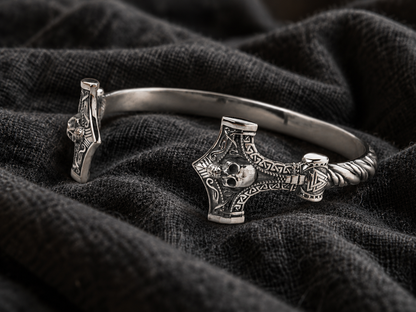 vkngjewelry Arm Ring Sterling Silver Thor’s Hammer Mjölnir Viking Bracelet