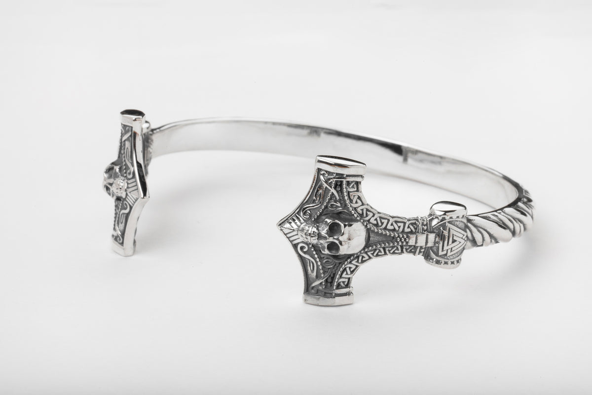 vkngjewelry Arm Ring Sterling Silver Thor’s Hammer Mjölnir Viking Bracelet