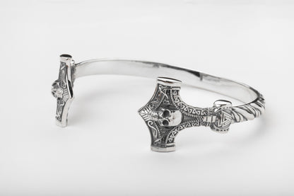 vkngjewelry Arm Ring Sterling Silver Thor’s Hammer Mjölnir Viking Bracelet