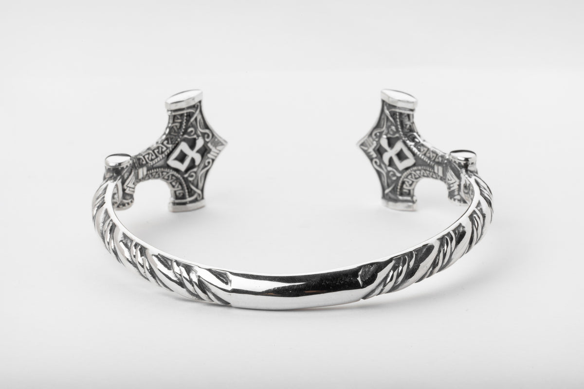 vkngjewelry Arm Ring Sterling Silver Thor’s Hammer Mjölnir Viking Bracelet