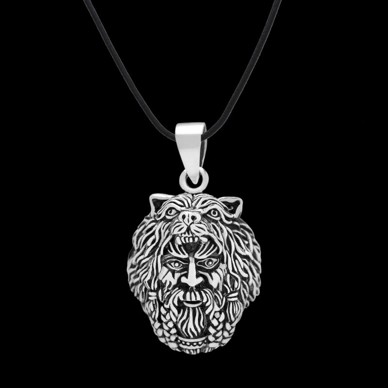 vkngjewelry Pendant Sterling Silver Viking Berserker With Bear Hood Amulet