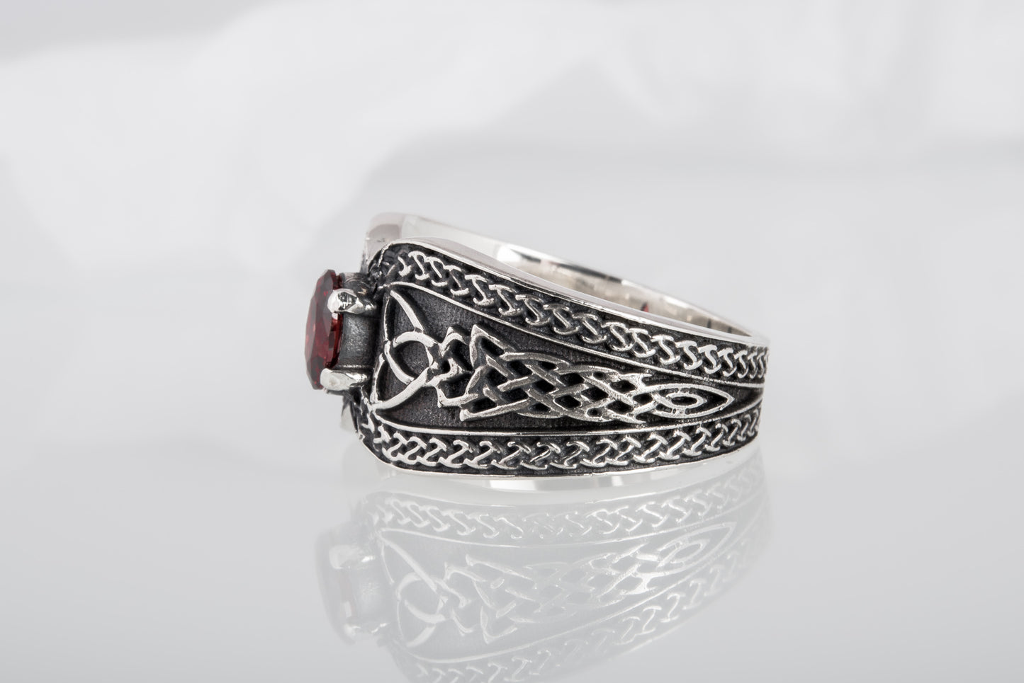 vkngjewelry Ring Sterling Silver Viking Ornament Ring Handcrafted Knotwork Jewelry