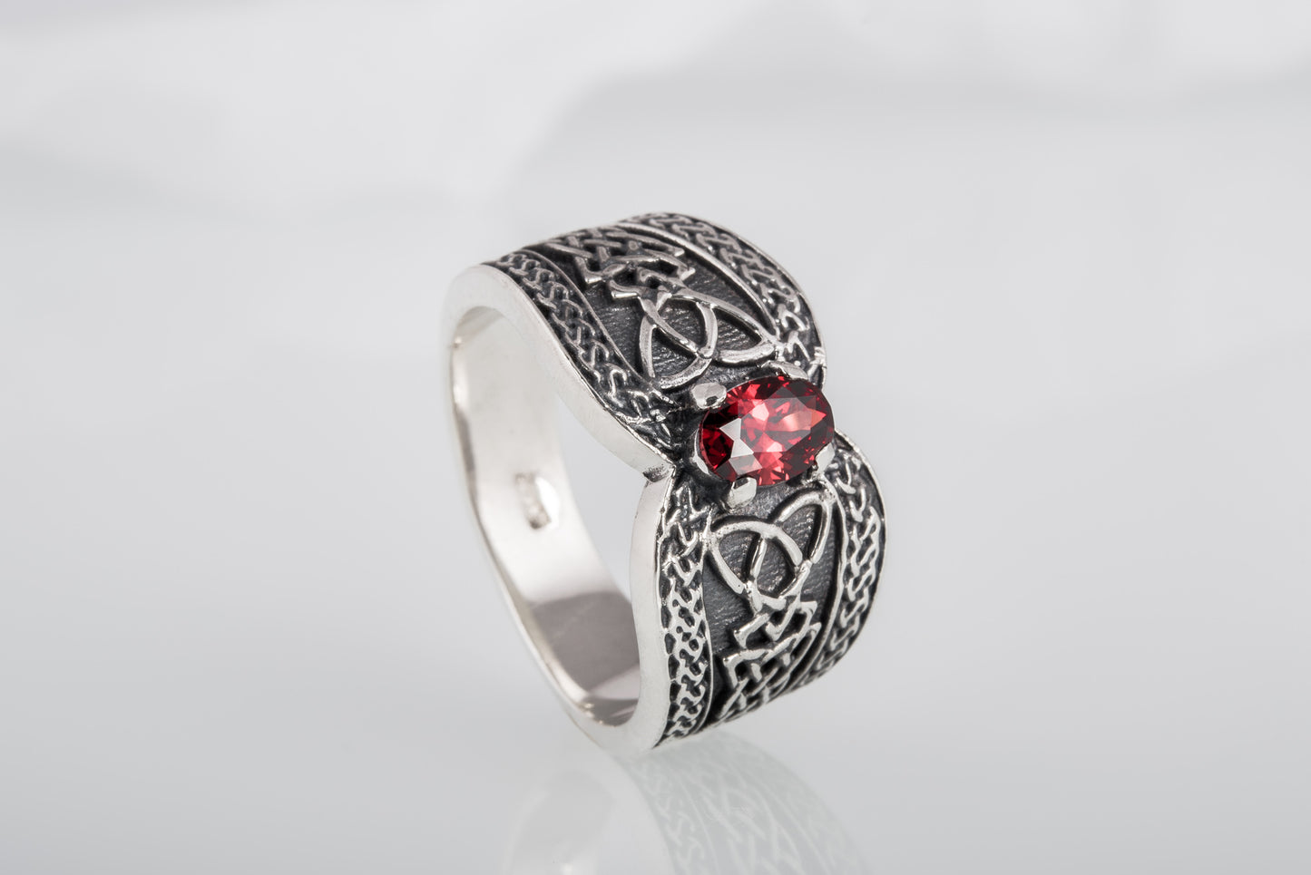 vkngjewelry Ring Sterling Silver Viking Ornament Ring Handcrafted Knotwork Jewelry