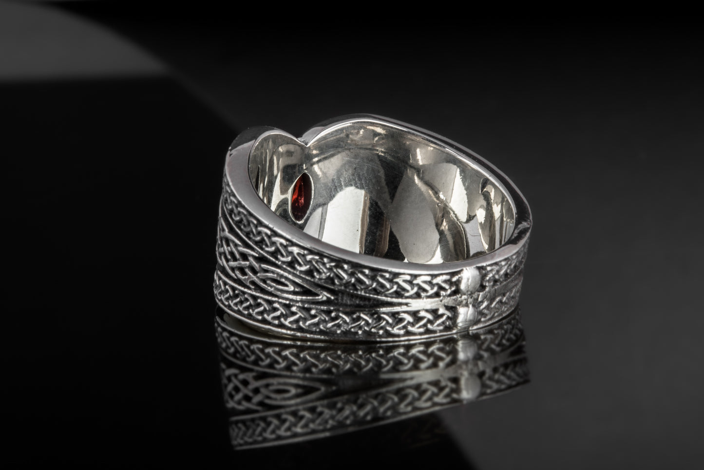 vkngjewelry Ring Sterling Silver Viking Ornament Ring Handcrafted Knotwork Jewelry