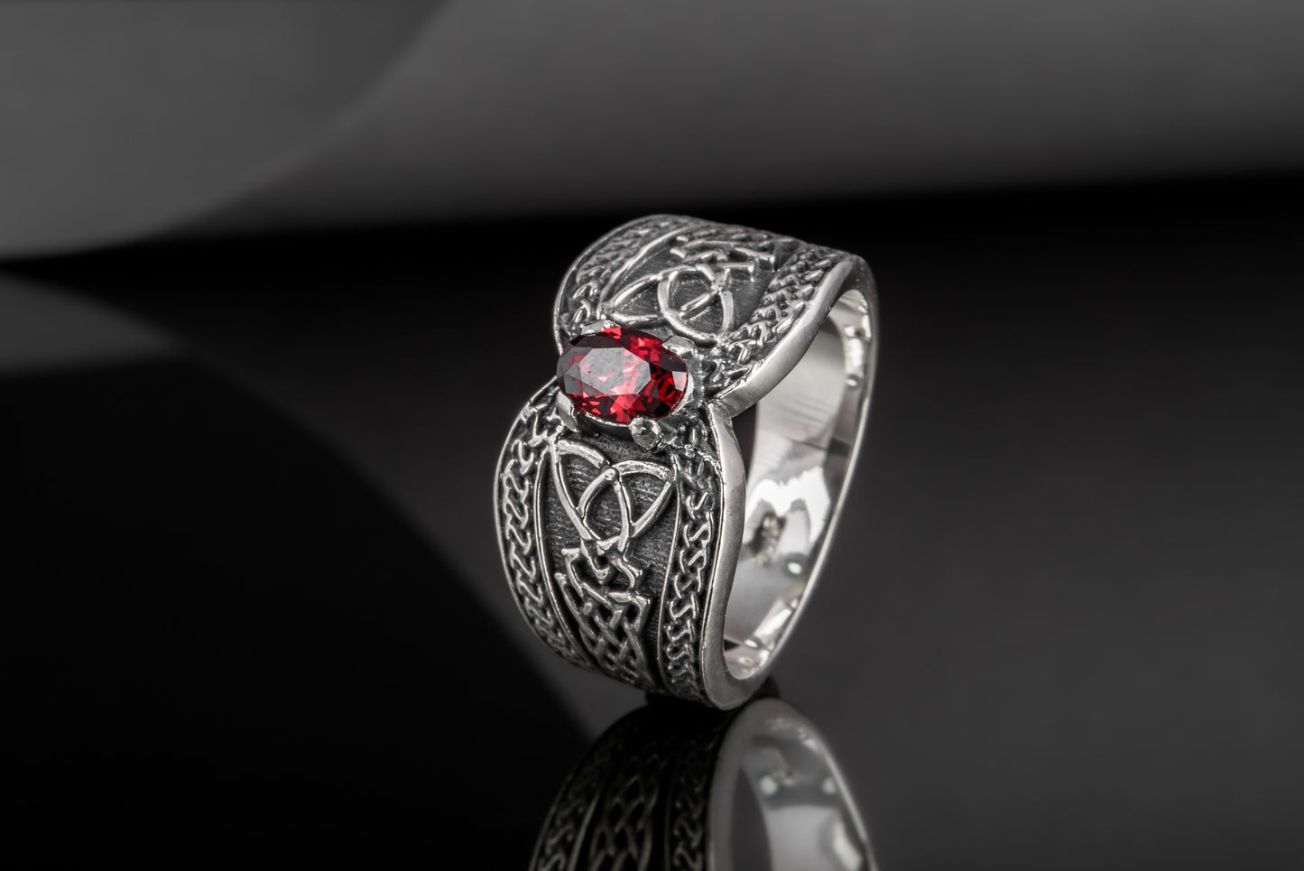 vkngjewelry Ring Sterling Silver Viking Ornament Ring Handcrafted Knotwork Jewelry