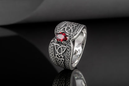 vkngjewelry Ring Sterling Silver Viking Ornament Ring Handcrafted Knotwork Jewelry