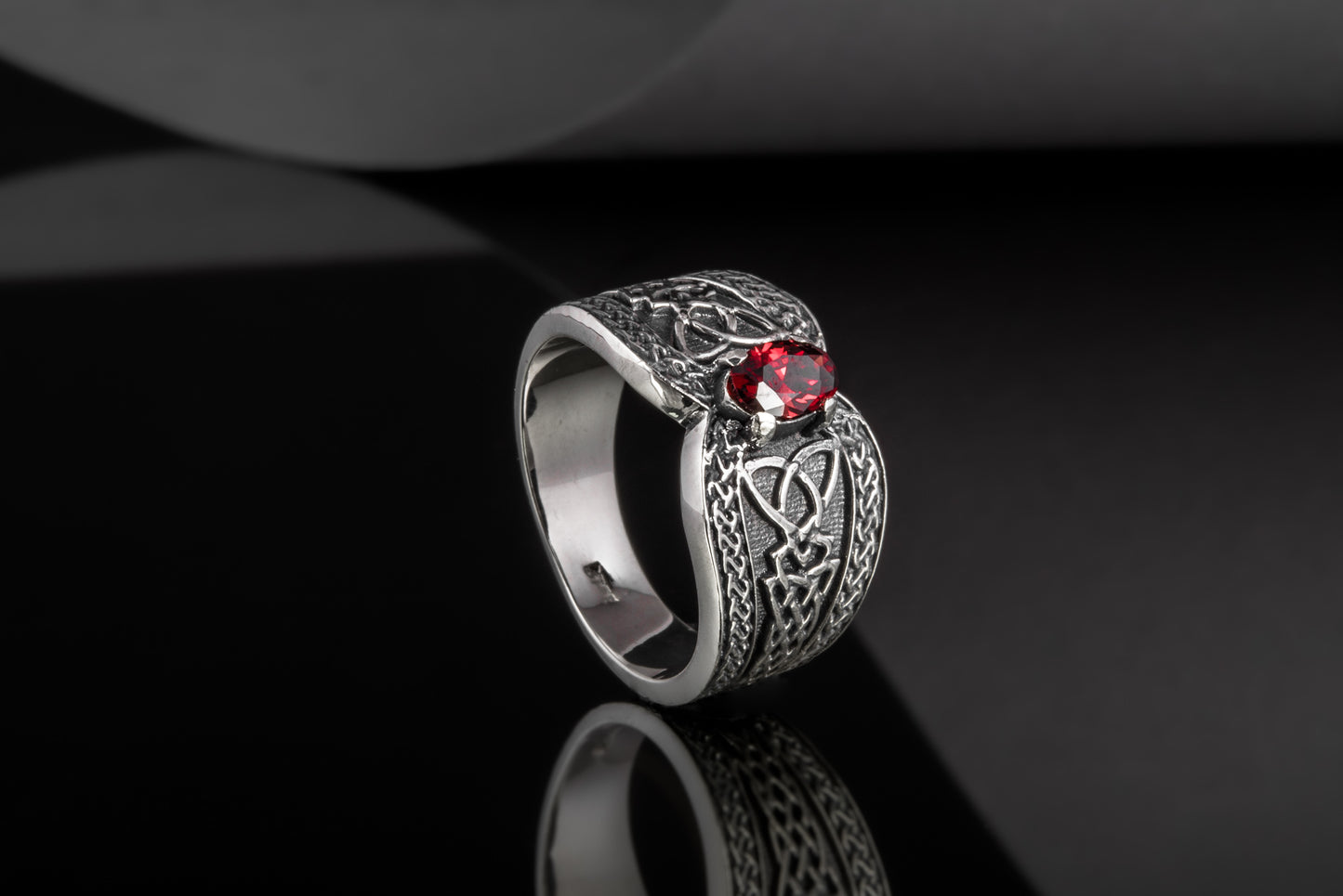 vkngjewelry Ring Sterling Silver Viking Ornament Ring Handcrafted Knotwork Jewelry