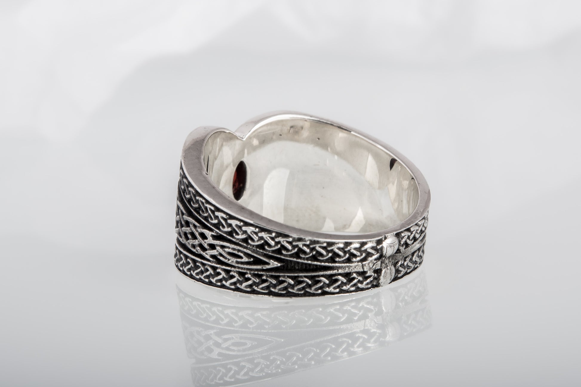 vkngjewelry Ring Sterling Silver Viking Ornament Ring Handcrafted Knotwork Jewelry