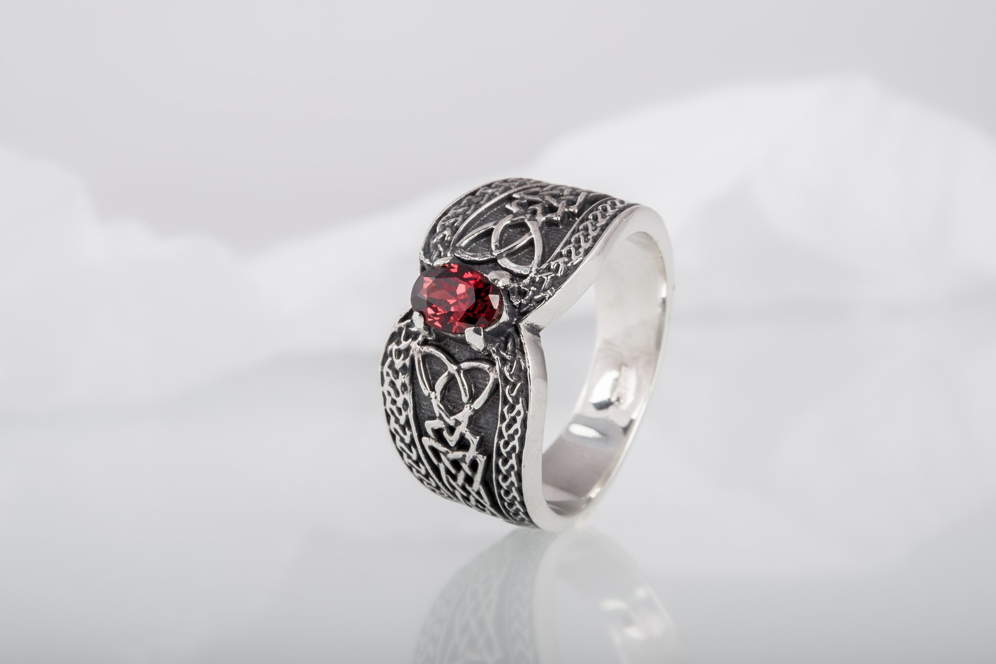 vkngjewelry Ring Sterling Silver Viking Ornament Ring Handcrafted Knotwork Jewelry