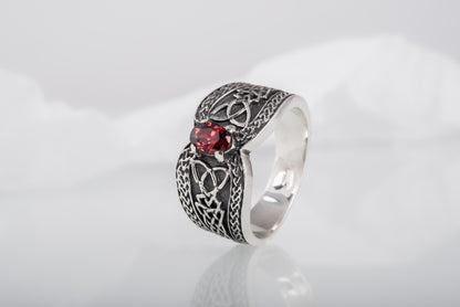 vkngjewelry Ring Sterling Silver Viking Ornament Ring Handcrafted Knotwork Jewelry