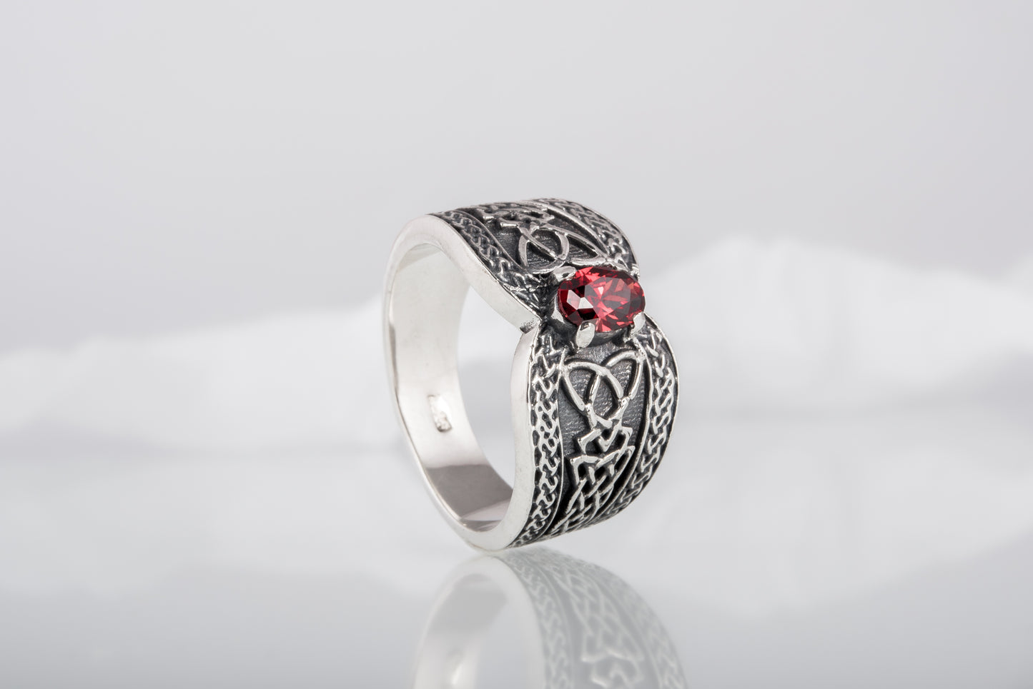 vkngjewelry Ring Sterling Silver Viking Ornament Ring Handcrafted Knotwork Jewelry
