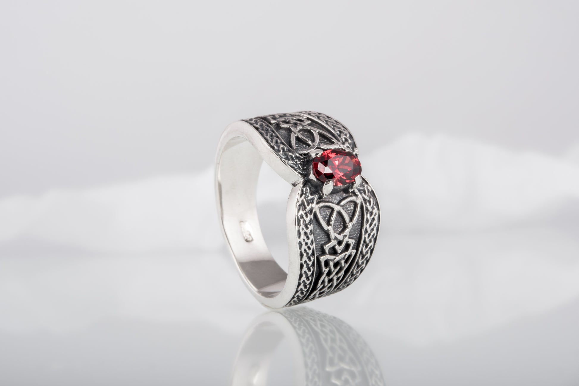 vkngjewelry Ring Sterling Silver Viking Ornament Ring Handcrafted Knotwork Jewelry