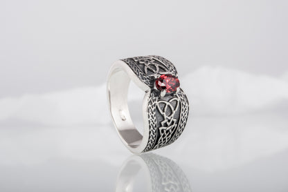 vkngjewelry Ring Sterling Silver Viking Ornament Ring Handcrafted Knotwork Jewelry