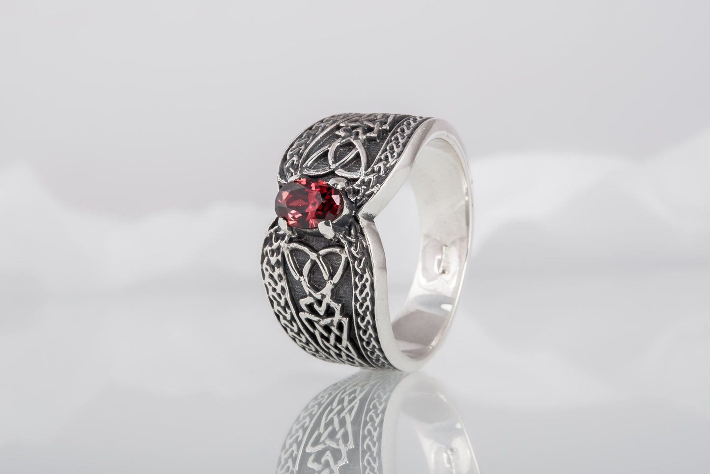 vkngjewelry Ring Sterling Silver Viking Ornament Ring Handcrafted Knotwork Jewelry