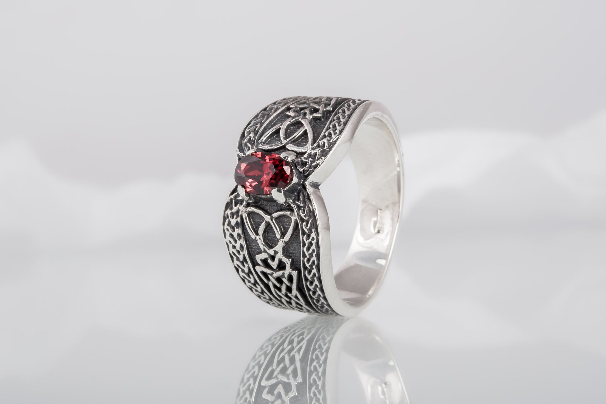 vkngjewelry Ring Sterling Silver Viking Ornament Ring Handcrafted Knotwork Jewelry