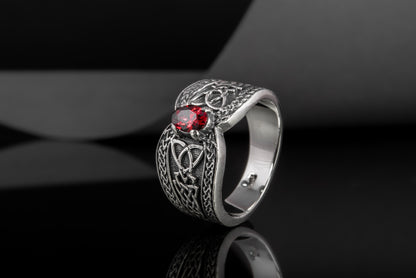 vkngjewelry Ring Sterling Silver Viking Ornament Ring Handcrafted Knotwork Jewelry
