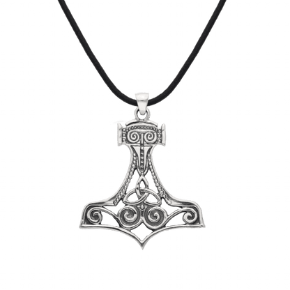 vkngjewelry Pendant Thor's Hammer Mjolnir With Ornament Sterling Silver Pendant