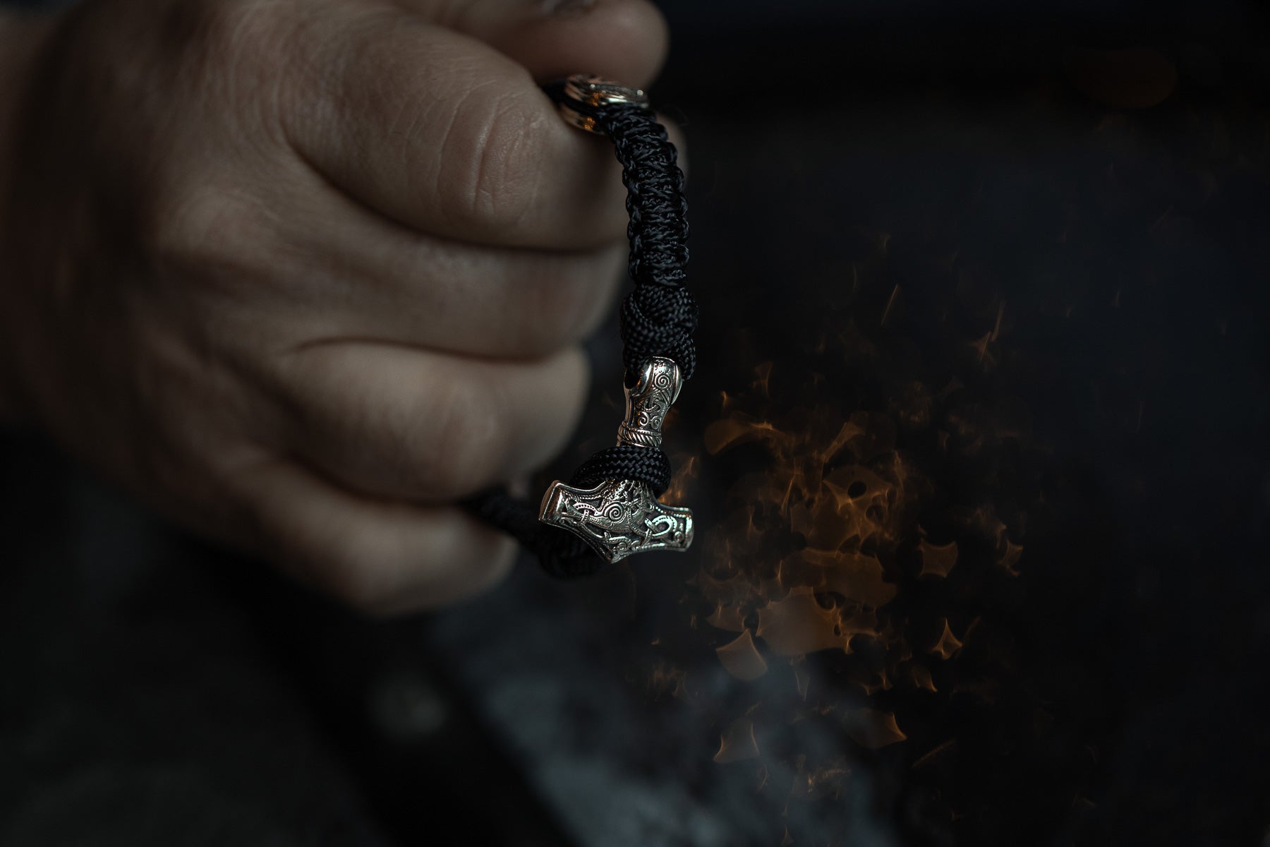 vkngjewelry Bracelet Brass Thor’s Hammer Paracord Bracelet Handcrafted Viking Mjolnir Wristband