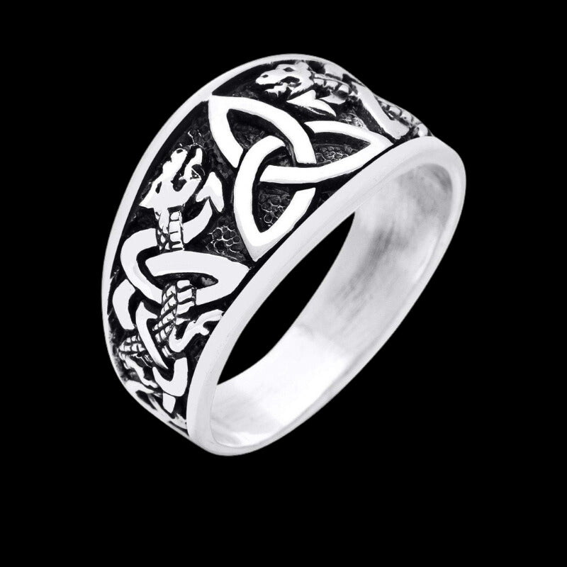 vkngjewelry Bagues Triquetra Jormungandr Sterling Silver Ring