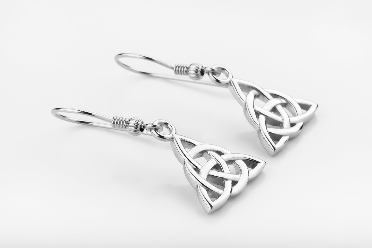 vkngjewelry Earrings Triquetra Knot Earrings, Silver Trinity Studs
