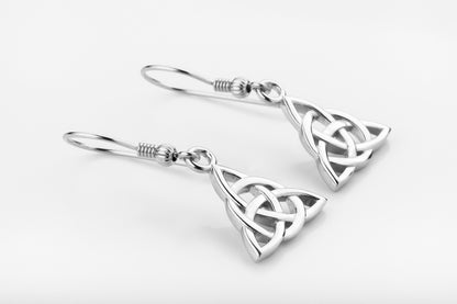 vkngjewelry Earrings Triquetra Knot Earrings, Silver Trinity Studs