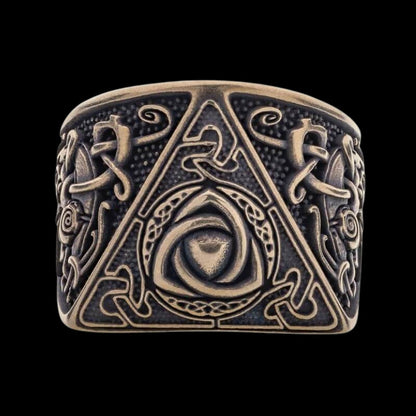 vkngjewelry Bagues Triquetra Mammen Style Nordic Bronze Ring