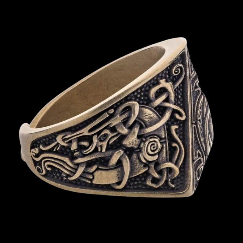 vkngjewelry Bagues Handcrafted Triquetra Mammen Style Nordic Bronze Ring