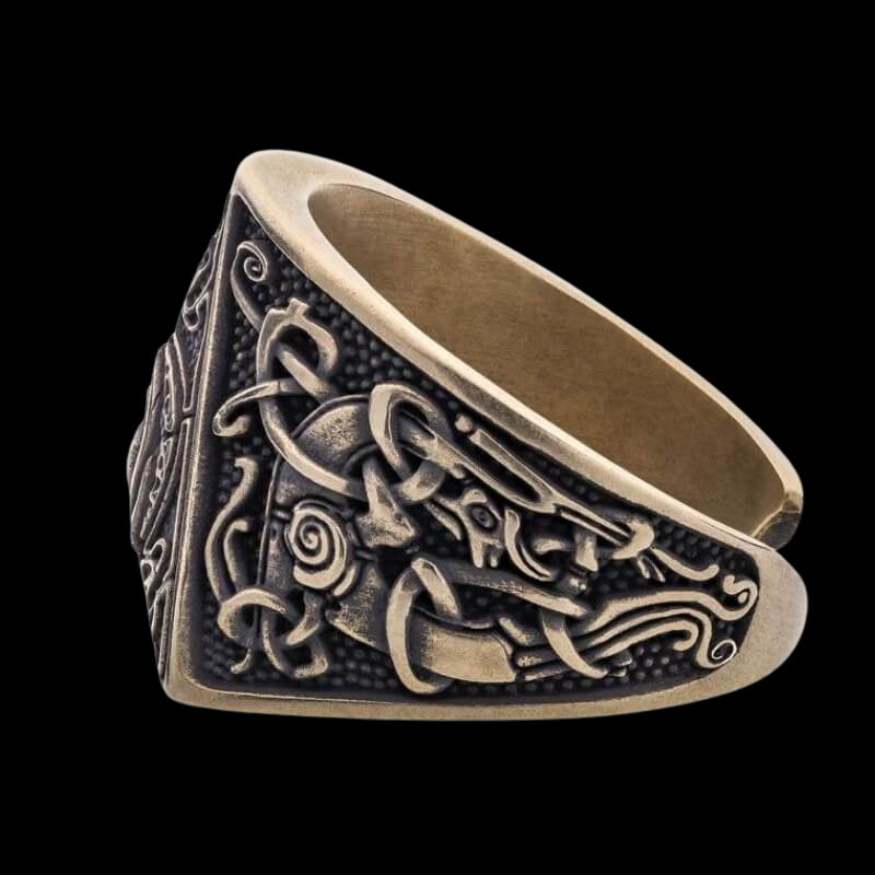 vkngjewelry Bagues Handcrafted Triquetra Mammen Style Nordic Bronze Ring