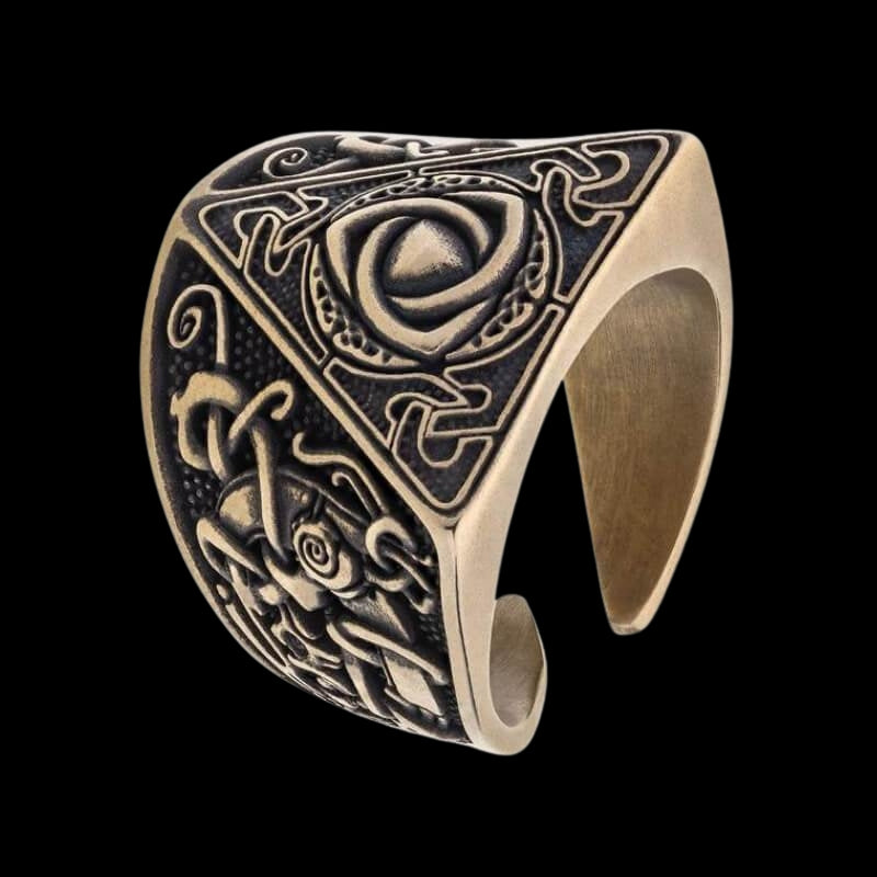 vkngjewelry Bagues Handcrafted Triquetra Mammen Style Nordic Bronze Ring