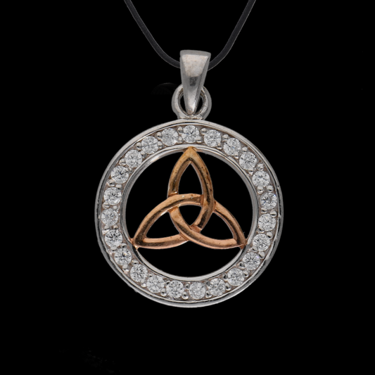 vkngjewelry Pendant Triquetra with rose gold 925 sterling Silver pendant