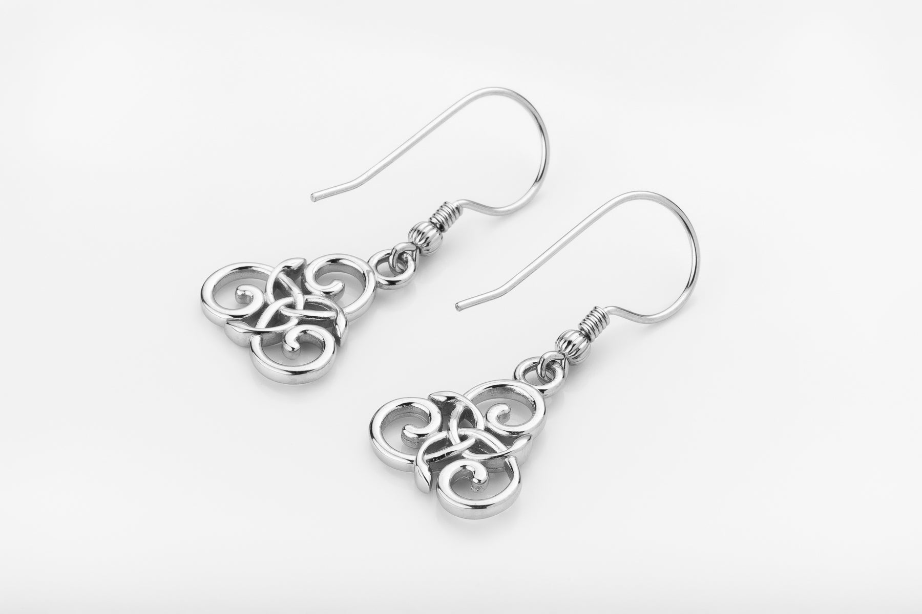 vkngjewelry Earrings Triskelion Spiral Earrings, Celtic Silver Dangles