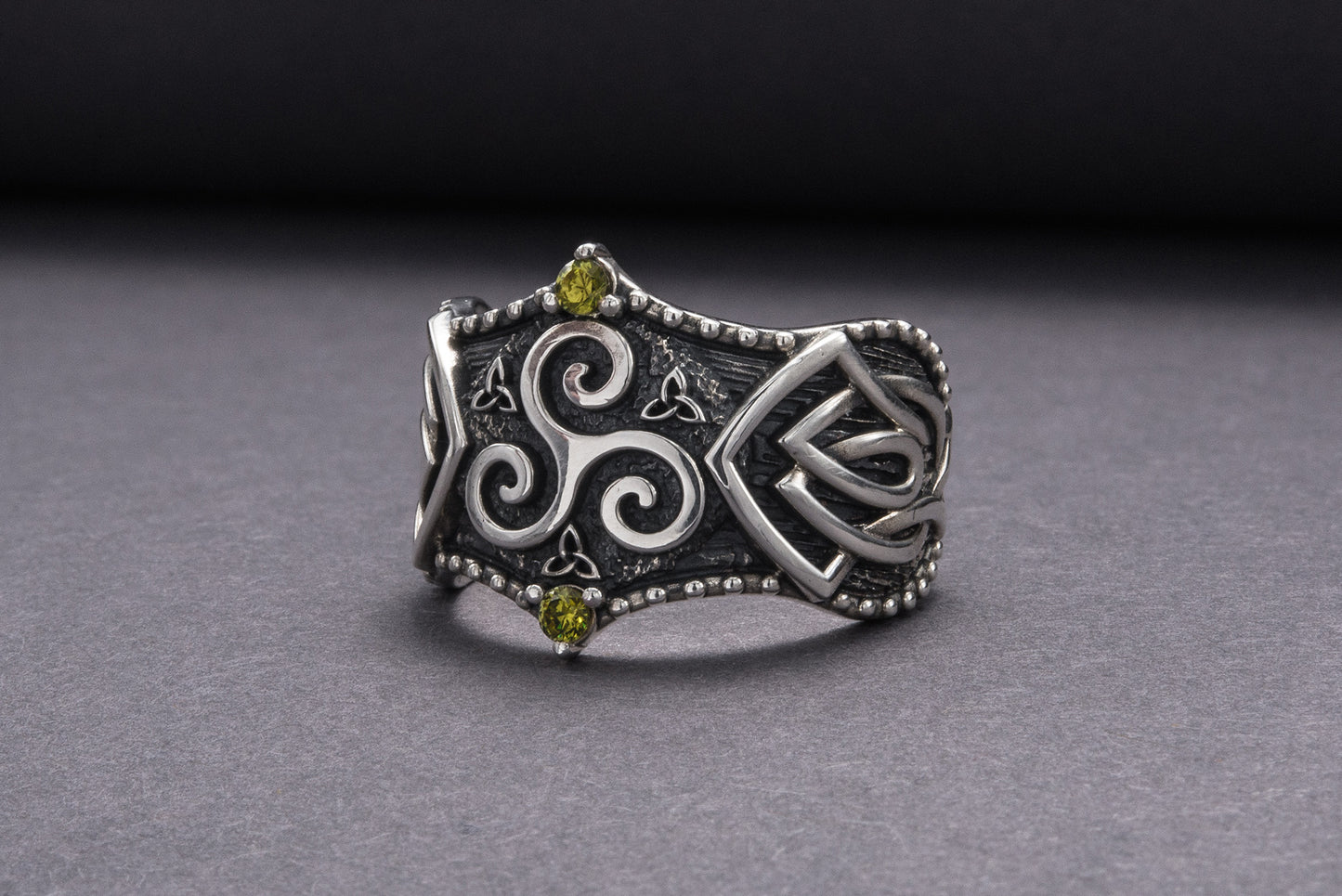 vkngjewelry Ring Handcrafted Triskelion Symbol Norse Ornament Sterling Silver Ring