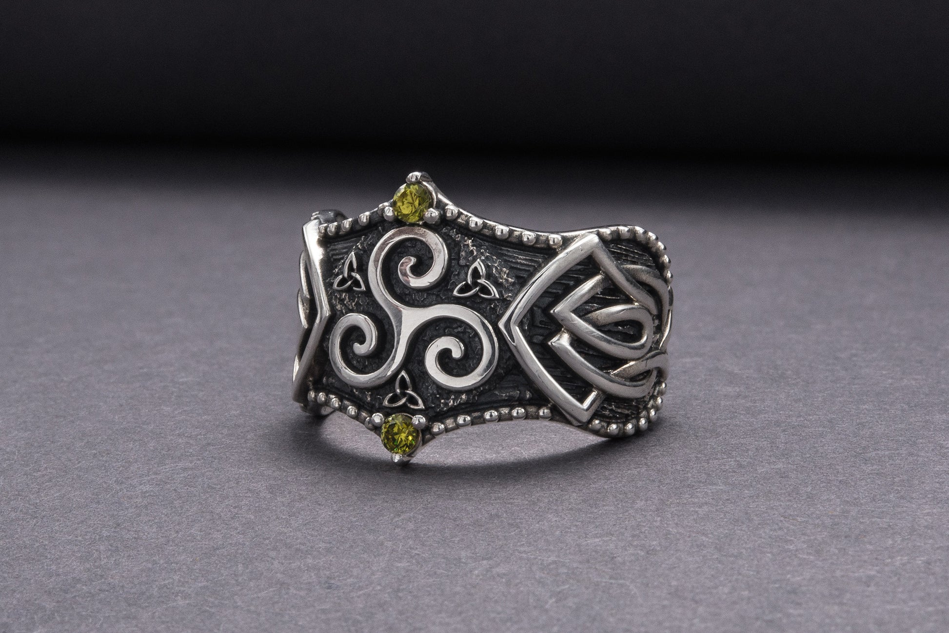 vkngjewelry Ring Handcrafted Triskelion Symbol Norse Ornament Sterling Silver Ring