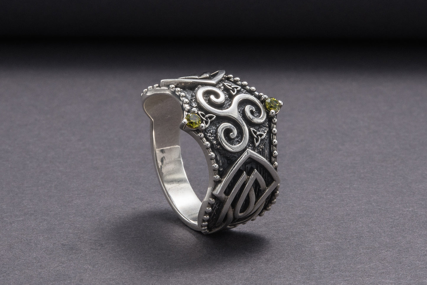 vkngjewelry Ring Handcrafted Triskelion Symbol Norse Ornament Sterling Silver Ring