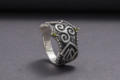 vkngjewelry Ring Handcrafted Triskelion Symbol Norse Ornament Sterling Silver Ring