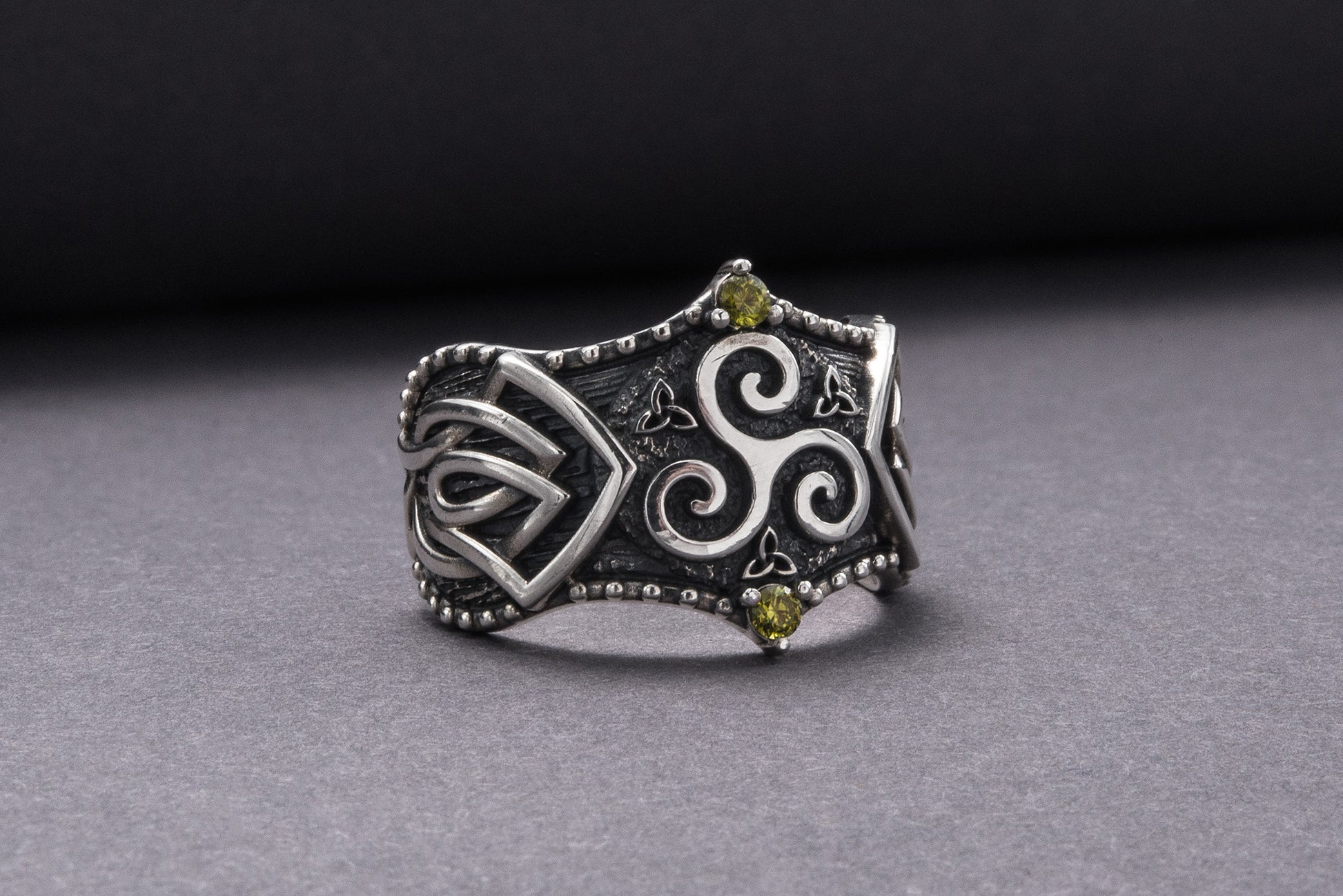 vkngjewelry Ring Handcrafted Triskelion Symbol Norse Ornament Sterling Silver Ring