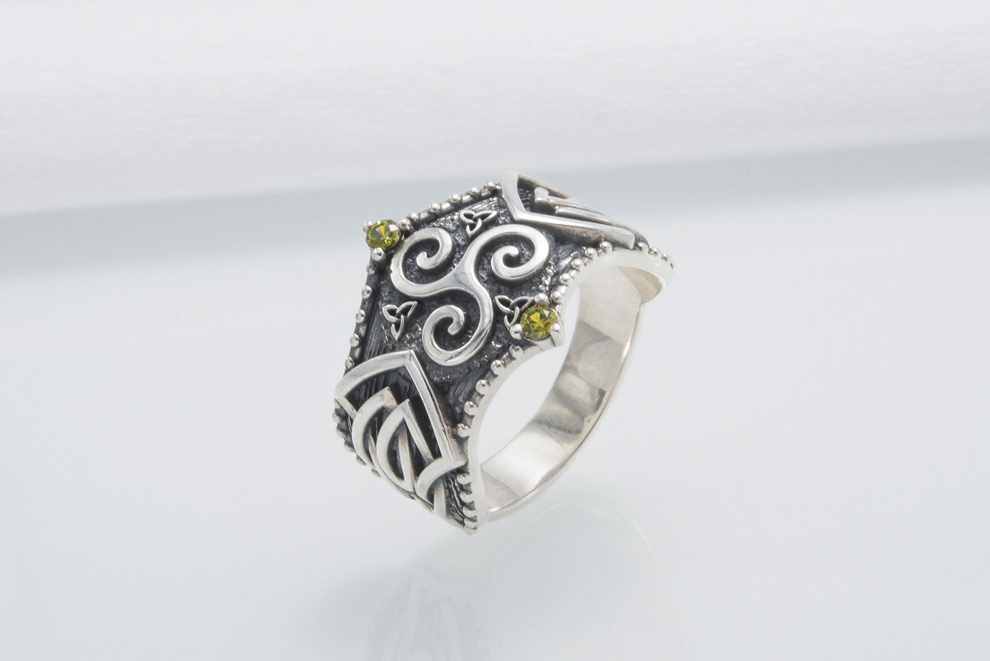 vkngjewelry Ring Handcrafted Triskelion Symbol Norse Ornament Sterling Silver Ring