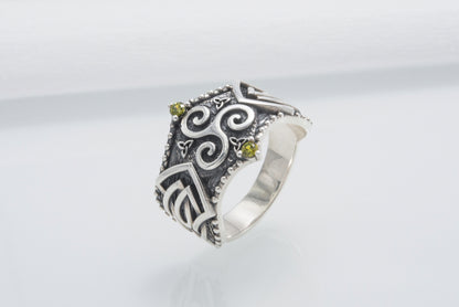 vkngjewelry Ring Handcrafted Triskelion Symbol Norse Ornament Sterling Silver Ring